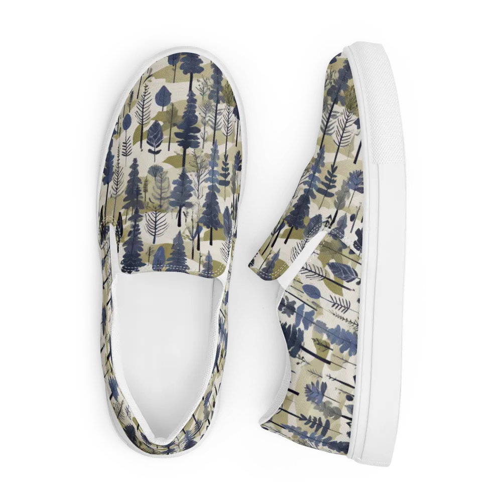 Whispering Canopy on Men's Slip-On Canvas Shoes — Front
