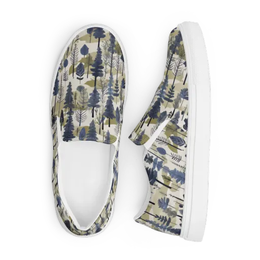 Whispering Canopy on a Men's Slip-On Canvas Shoes