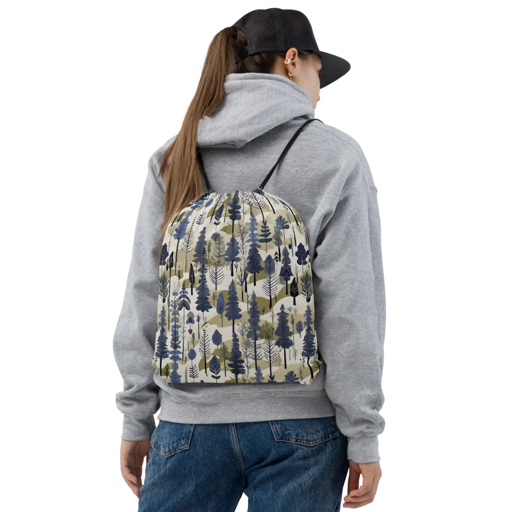 Whispering Canopy on Drawstring Bag — Front