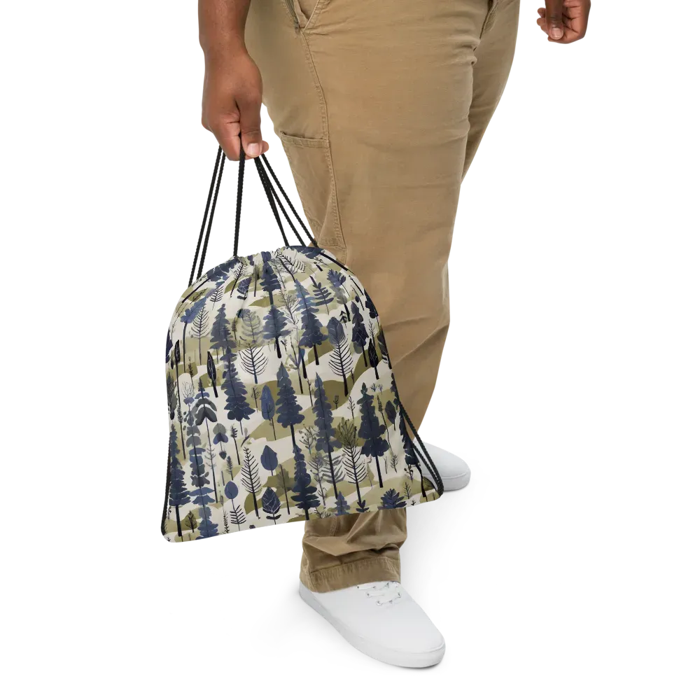 Whispering Canopy on Drawstring Bag — Front