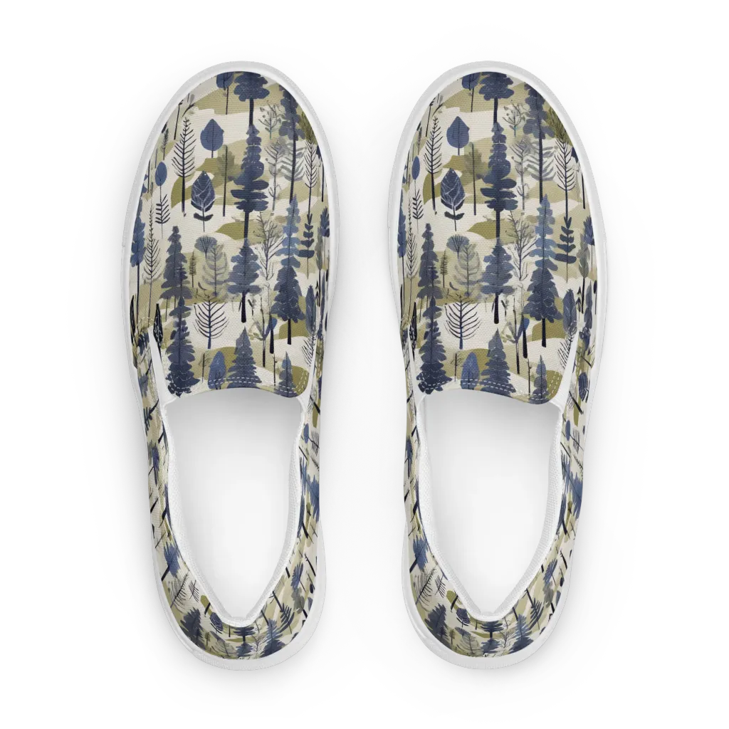 Whispering Canopy on Women's Slip-On Canvas Shoes — Front