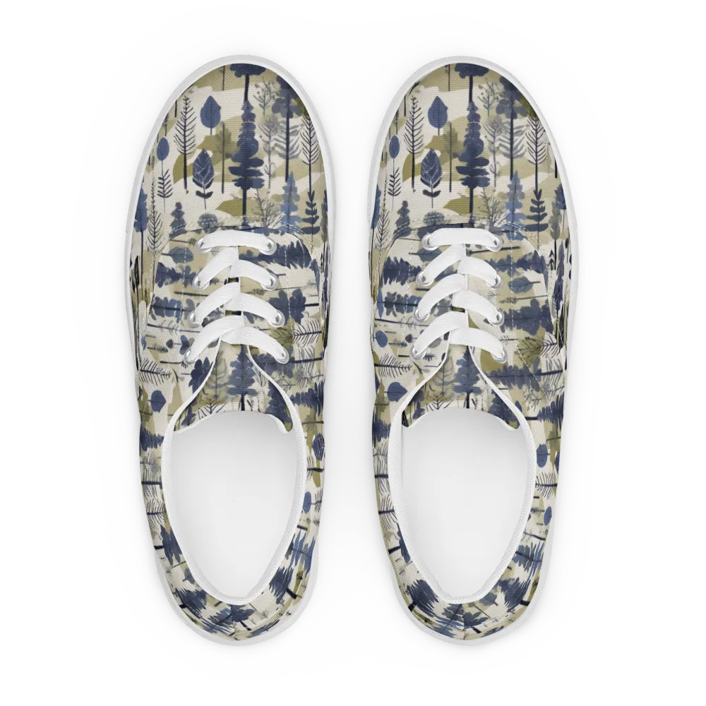Whispering Canopy on Men's Lace-Up Canvas Shoes — Front