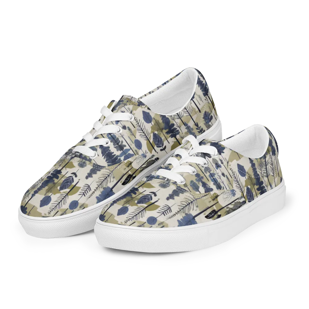 Whispering Canopy on Men's Lace-Up Canvas Shoes — Left Front