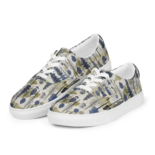Whispering Canopy on a Men's Lace-Up Canvas Shoes