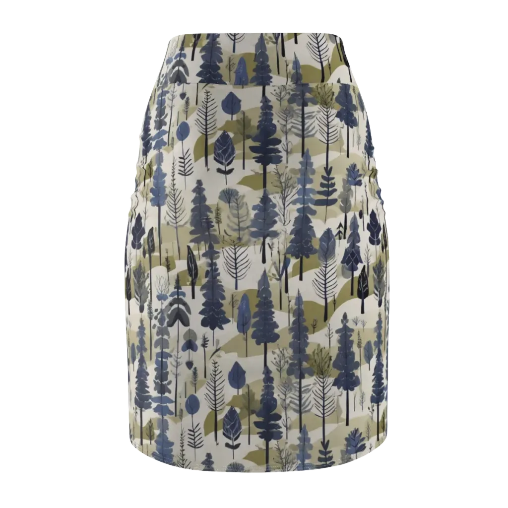 Whispering Canopy on Pencil Skirt — Back