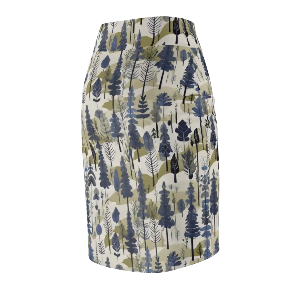 Whispering Canopy on Pencil Skirt — Back Side