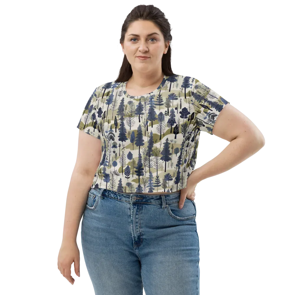Whispering Canopy on Crop Tee — Front