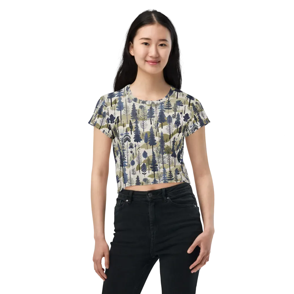 Whispering Canopy on Crop Tee — Front