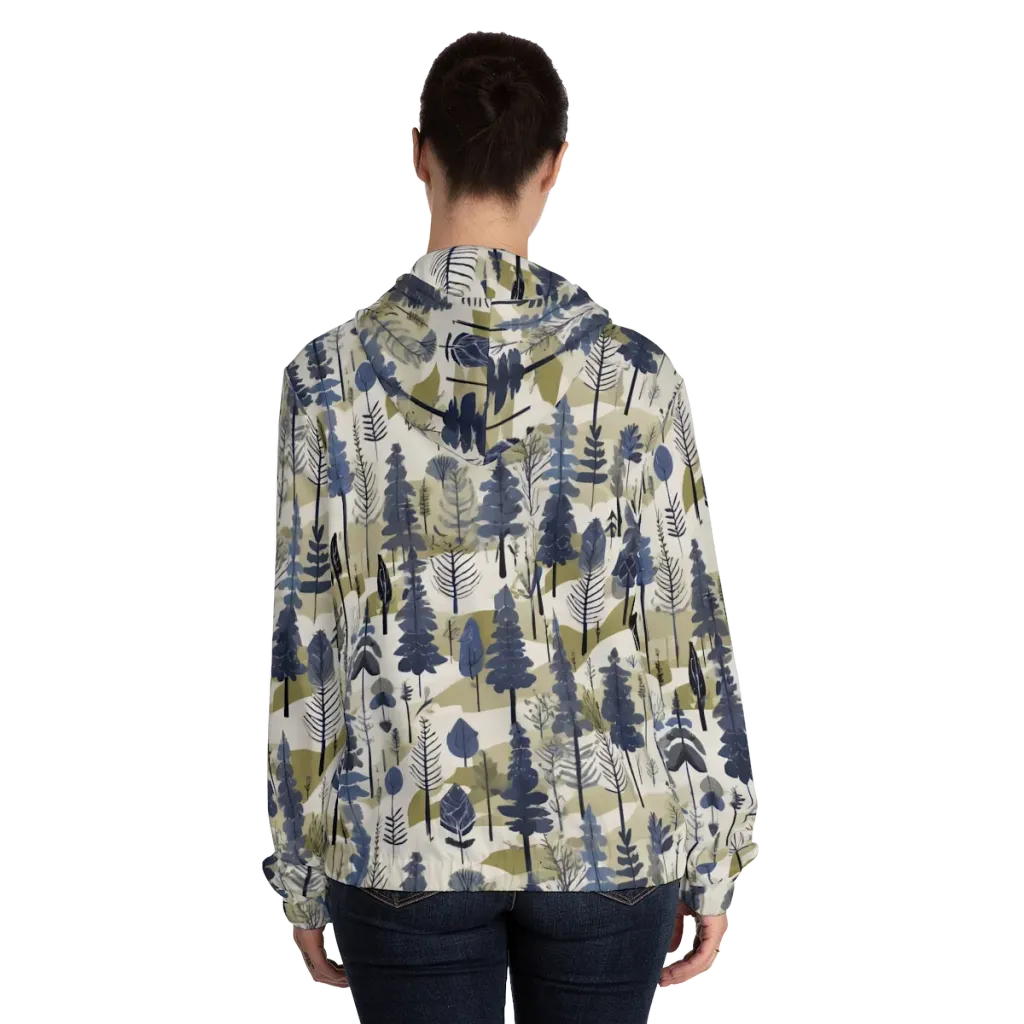 Whispering Canopy on Women's Full-Zip Hoodie — Back On Person