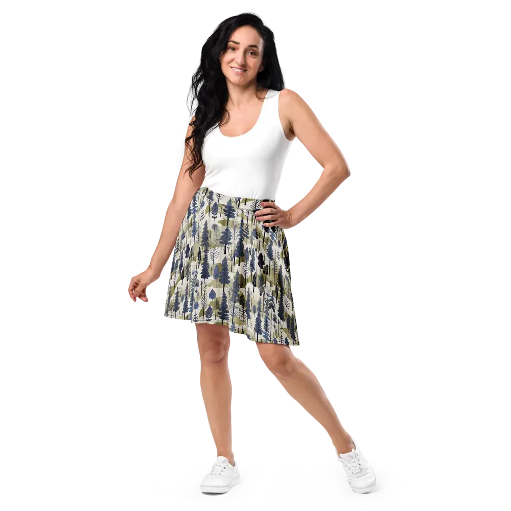Whispering Canopy on Skater Skirt — Front