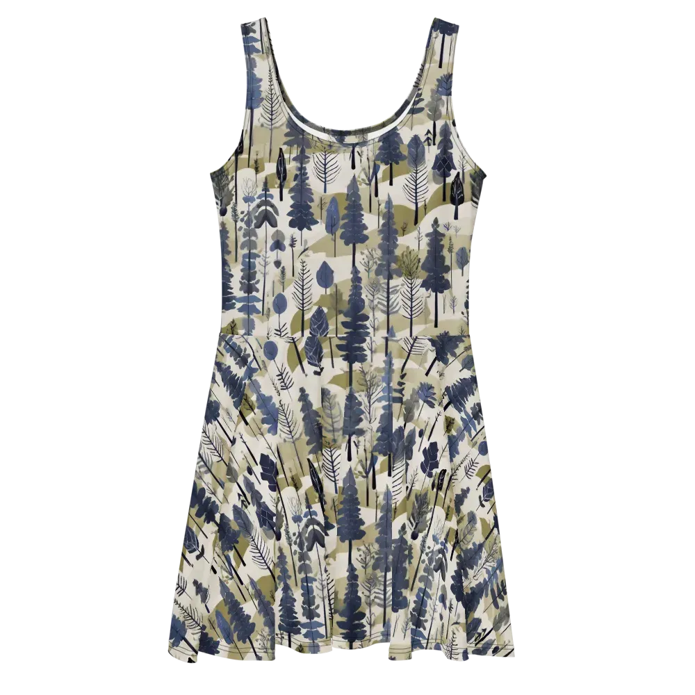 Whispering Canopy on Skater Dress — Front