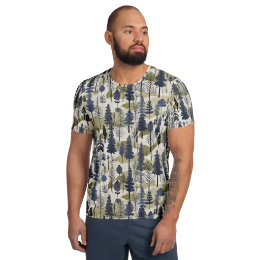 Whispering Canopy on a Men's Athletic T-Shirt