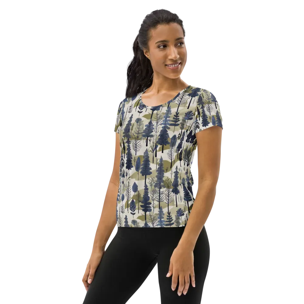 Whispering Canopy on Women's Athletic T-Shirt — Left