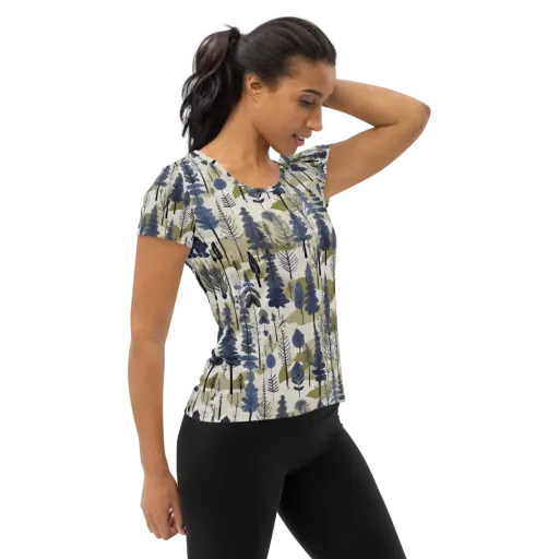 Whispering Canopy on a Women's Athletic T-Shirt