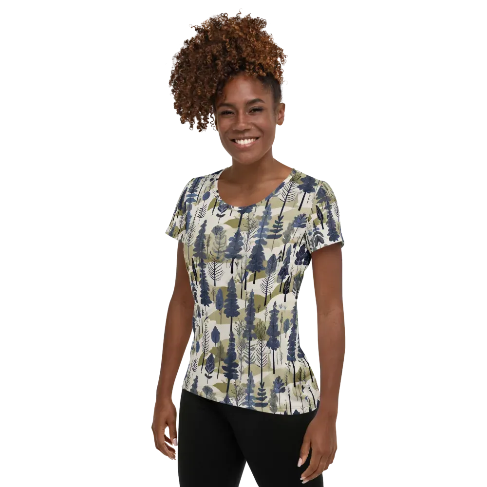 Whispering Canopy on Women's Athletic T-Shirt — Left