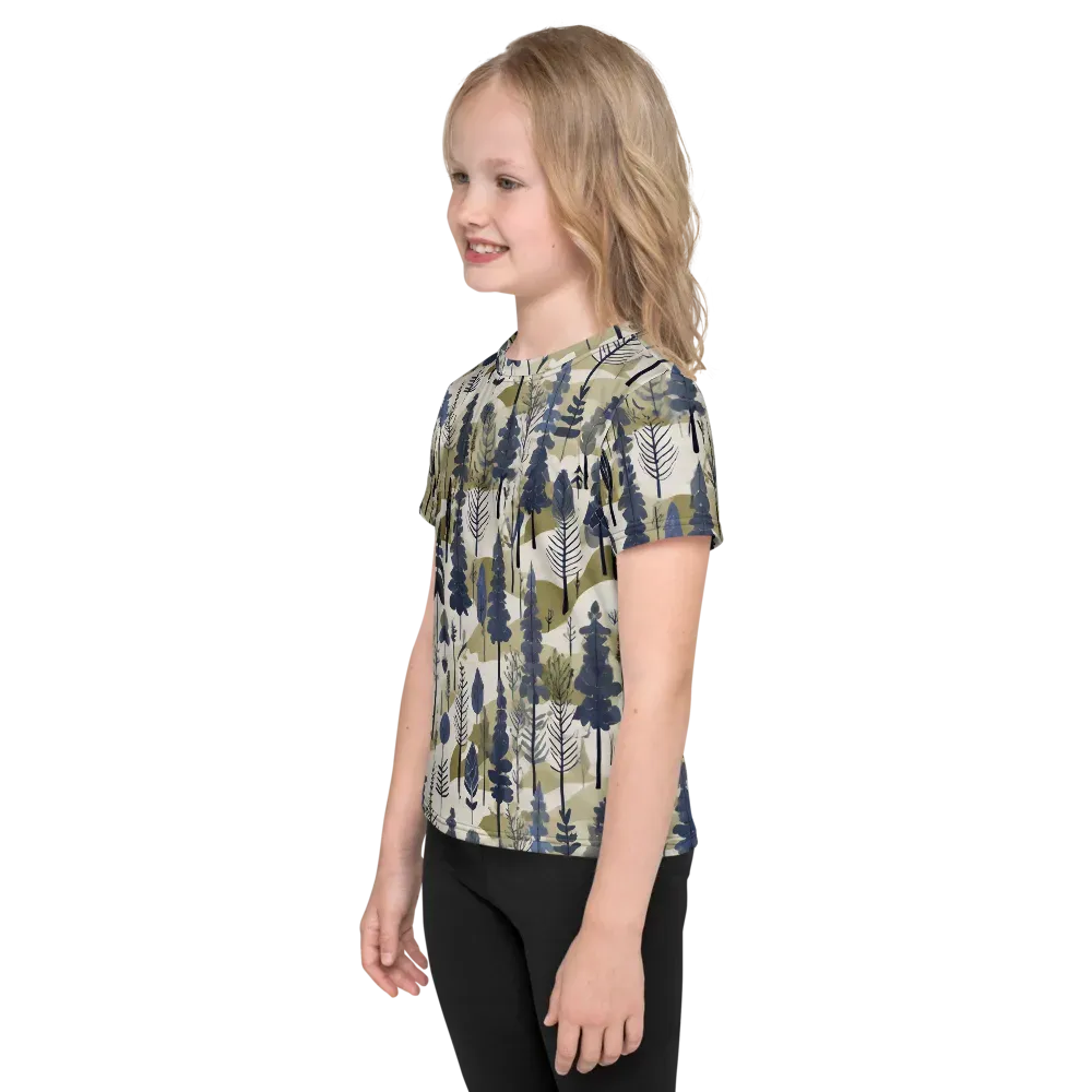 Whispering Canopy on Kids Crew Neck T-Shirt — Left