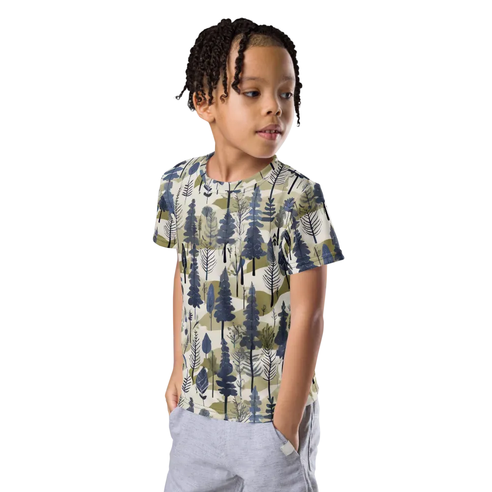 Whispering Canopy on Kids Crew Neck T-Shirt — Left Front
