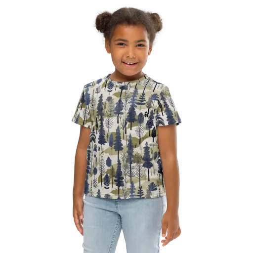 Whispering Canopy on a Kids Crew Neck T-Shirt