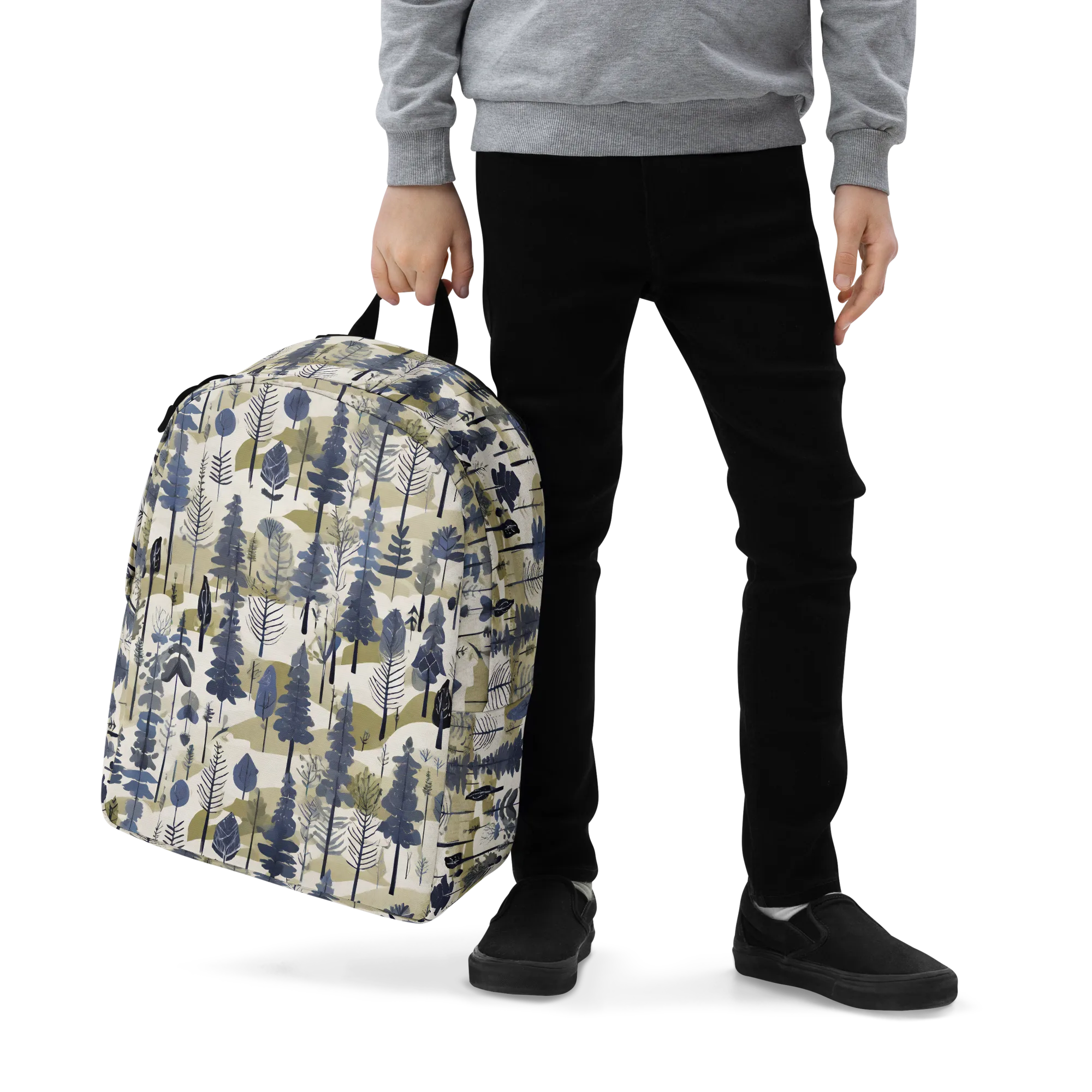 Whispering Canopy on Minimalist Backpack — Zoomed-in