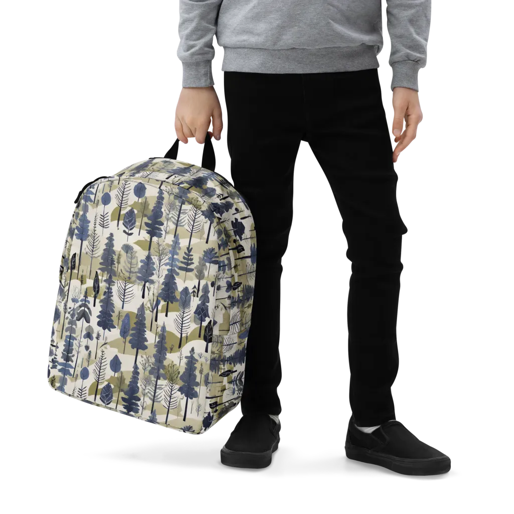 Whispering Canopy on Minimalist Backpack — Zoomed-in