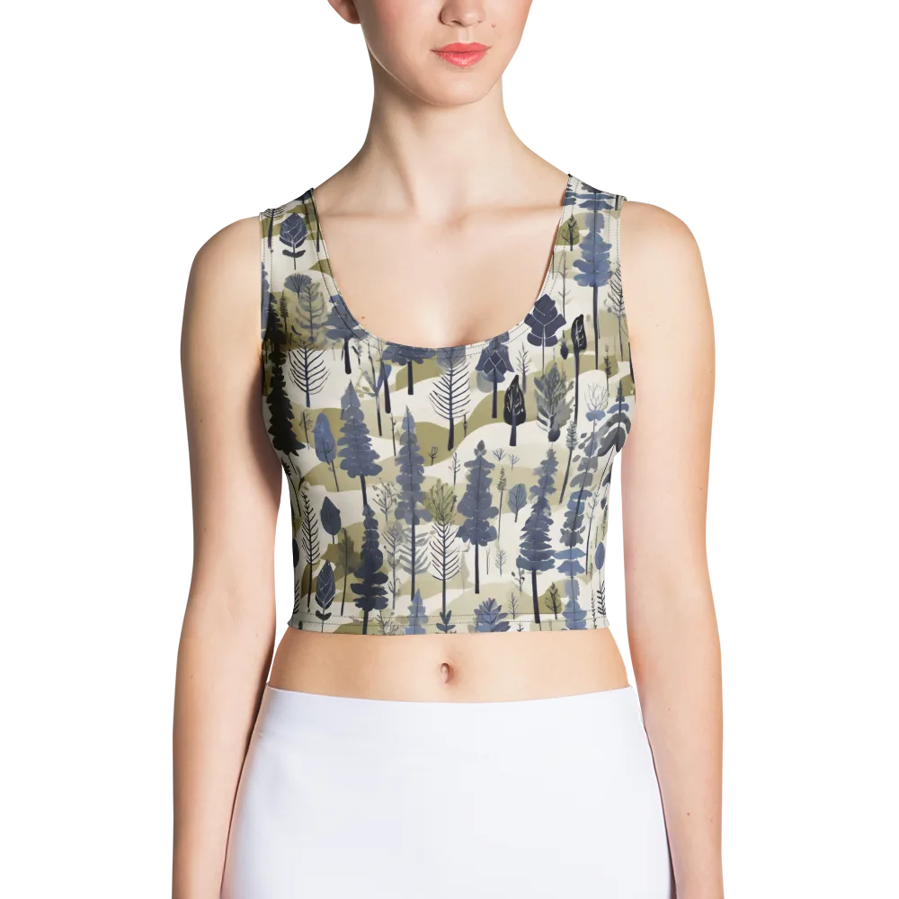 Whispering Canopy on Crop Top — Front