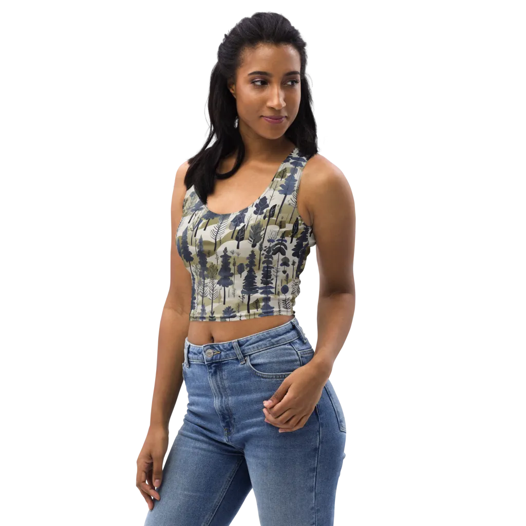 Whispering Canopy on Crop Top — Left Front