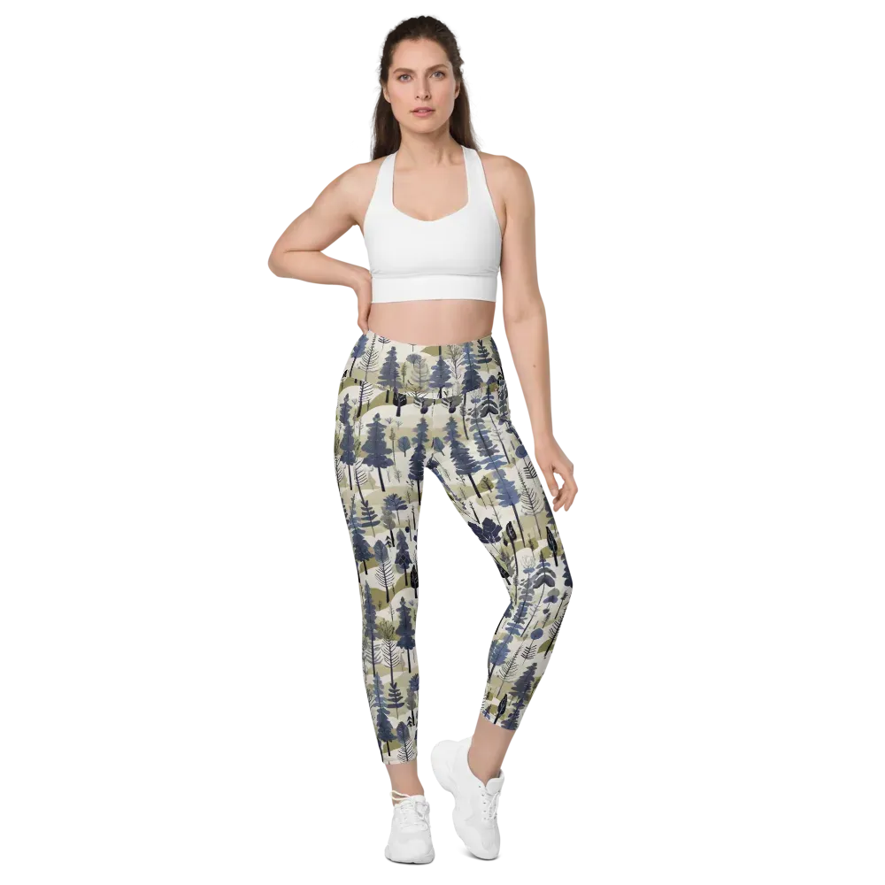Whispering Canopy on Leggings with Pockets — Front