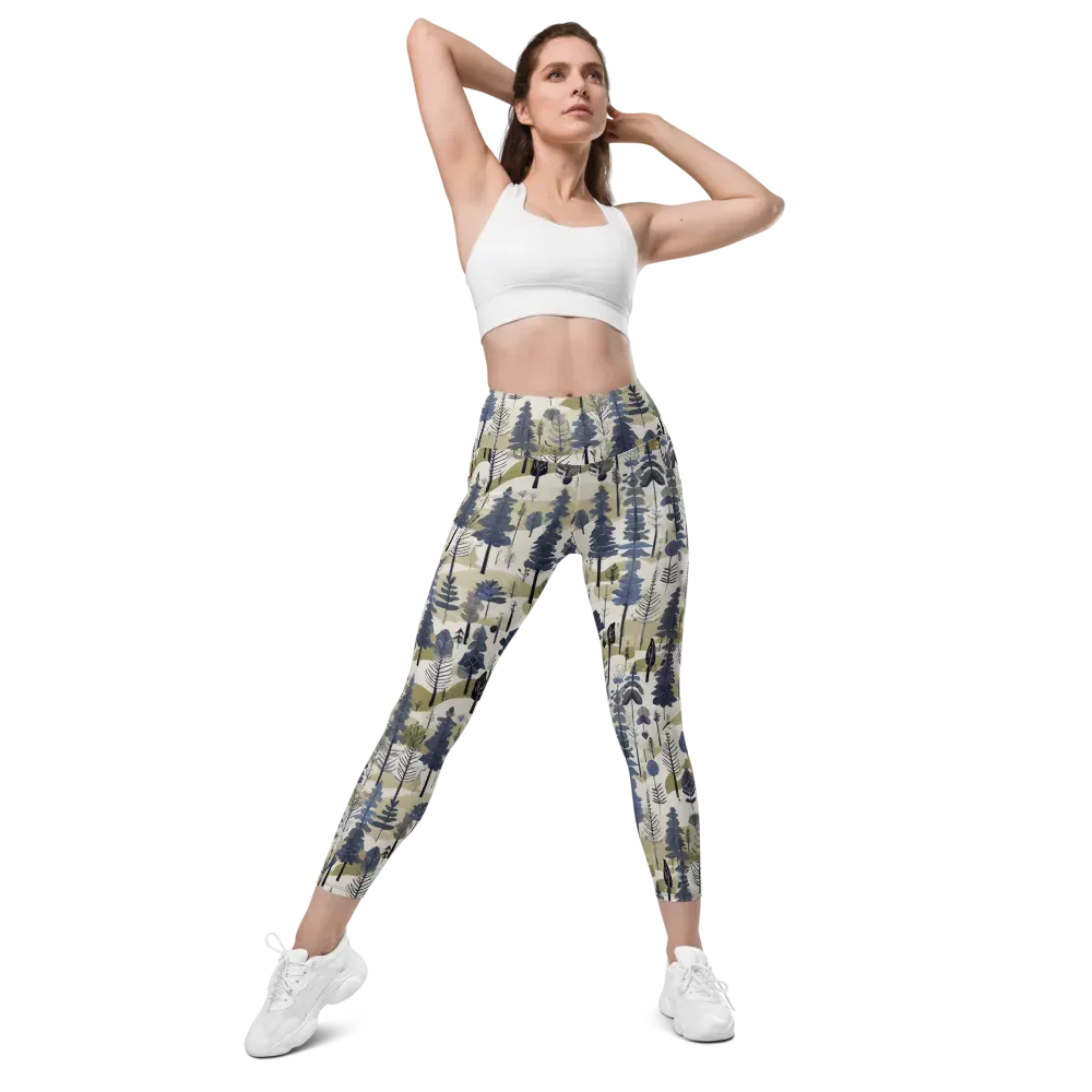 Whispering Canopy on Leggings with Pockets — Front