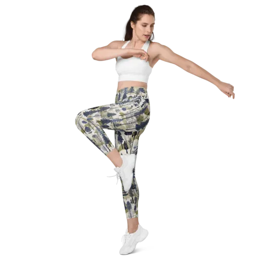Whispering Canopy on a Leggings with Pockets