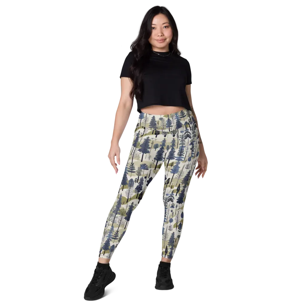 Whispering Canopy on Leggings with Pockets — Front