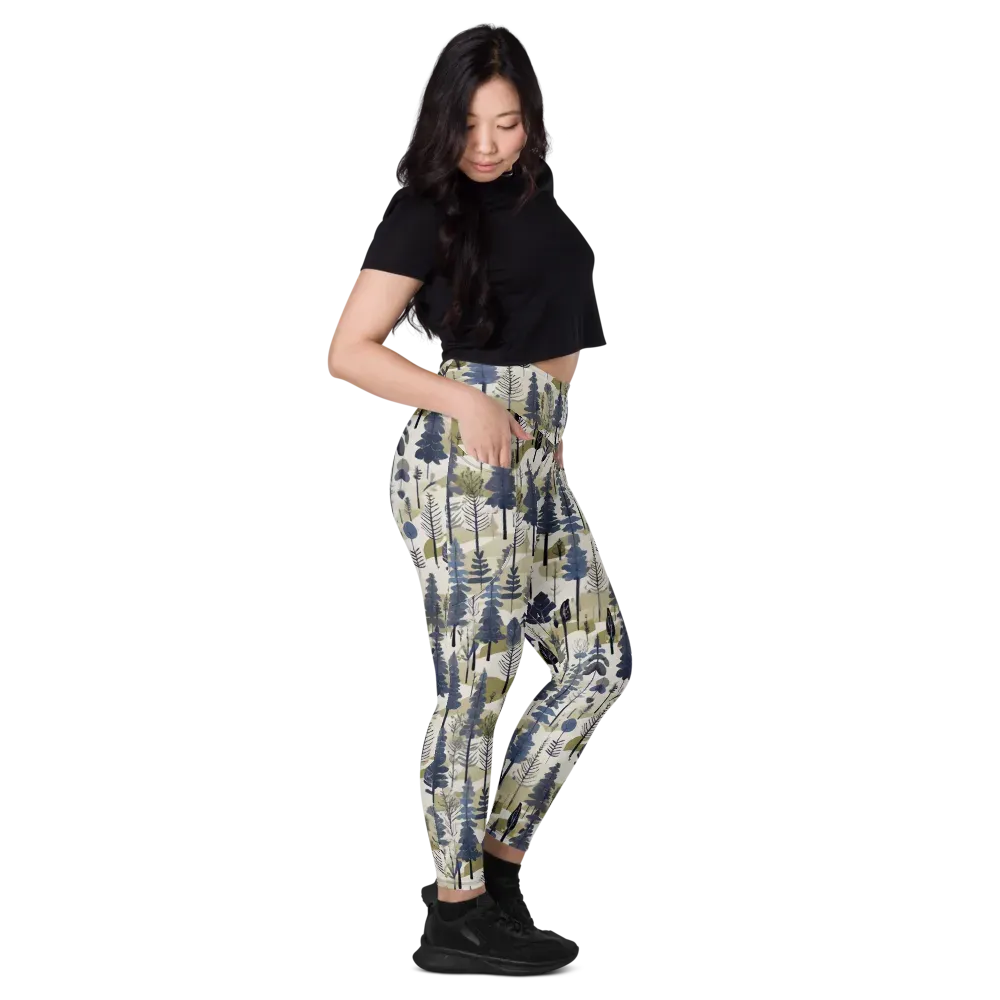 Whispering Canopy on Leggings with Pockets — Right