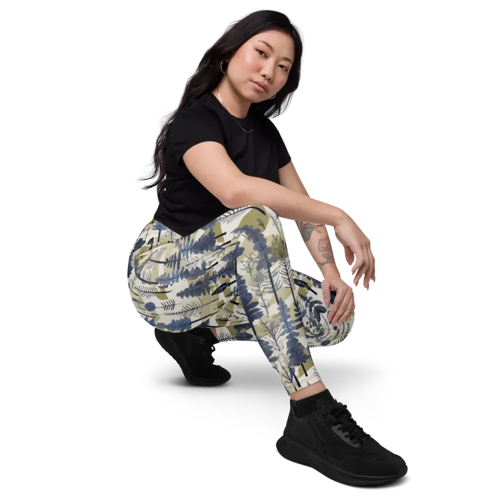 Whispering Canopy on Leggings with Pockets — Right Front