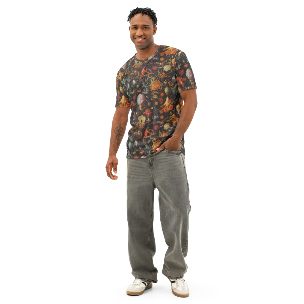 Florescent Void on Men's Cotton Crew Neck T-Shirt — Front