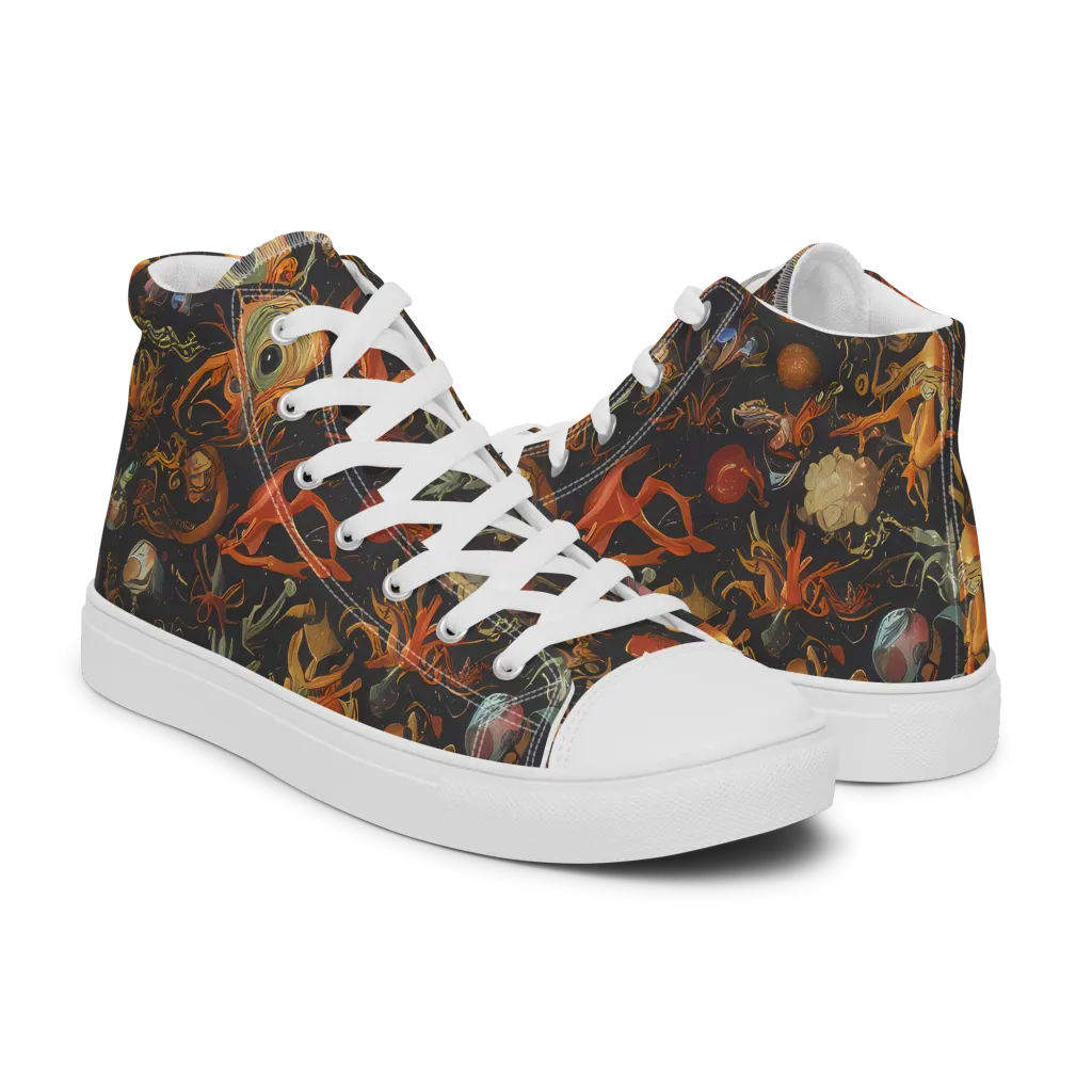 Florescent Void on Men's High Top Canvas Shoes — Right
