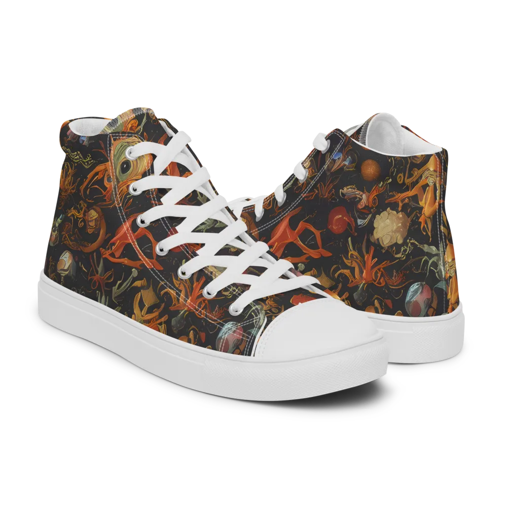 Florescent Void on Women's High Top Canvas Shoes — Right