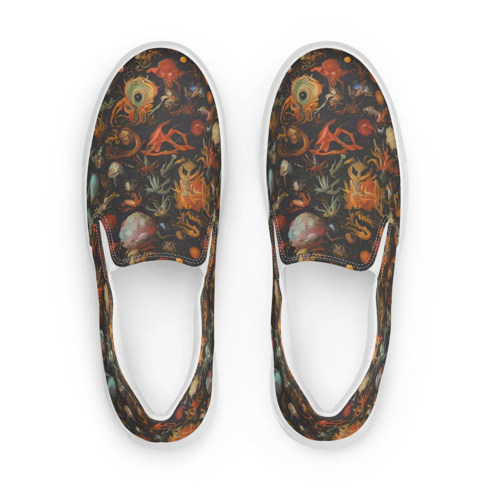Florescent Void on Men's Slip-On Canvas Shoes — Front