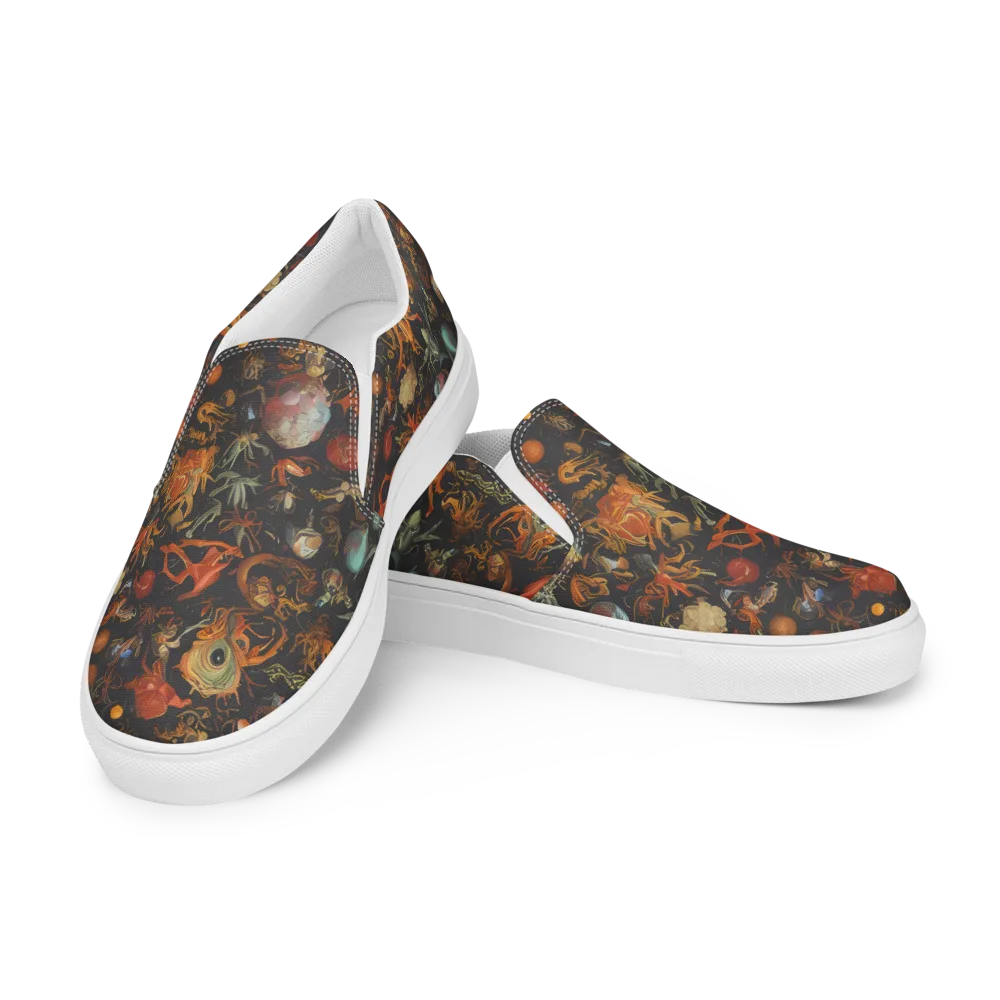 Florescent Void on Men's Slip-On Canvas Shoes — Left Front