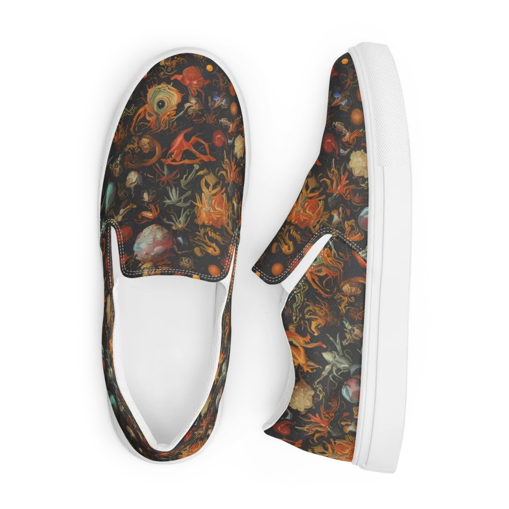 Florescent Void on Men's Slip-On Canvas Shoes — Front