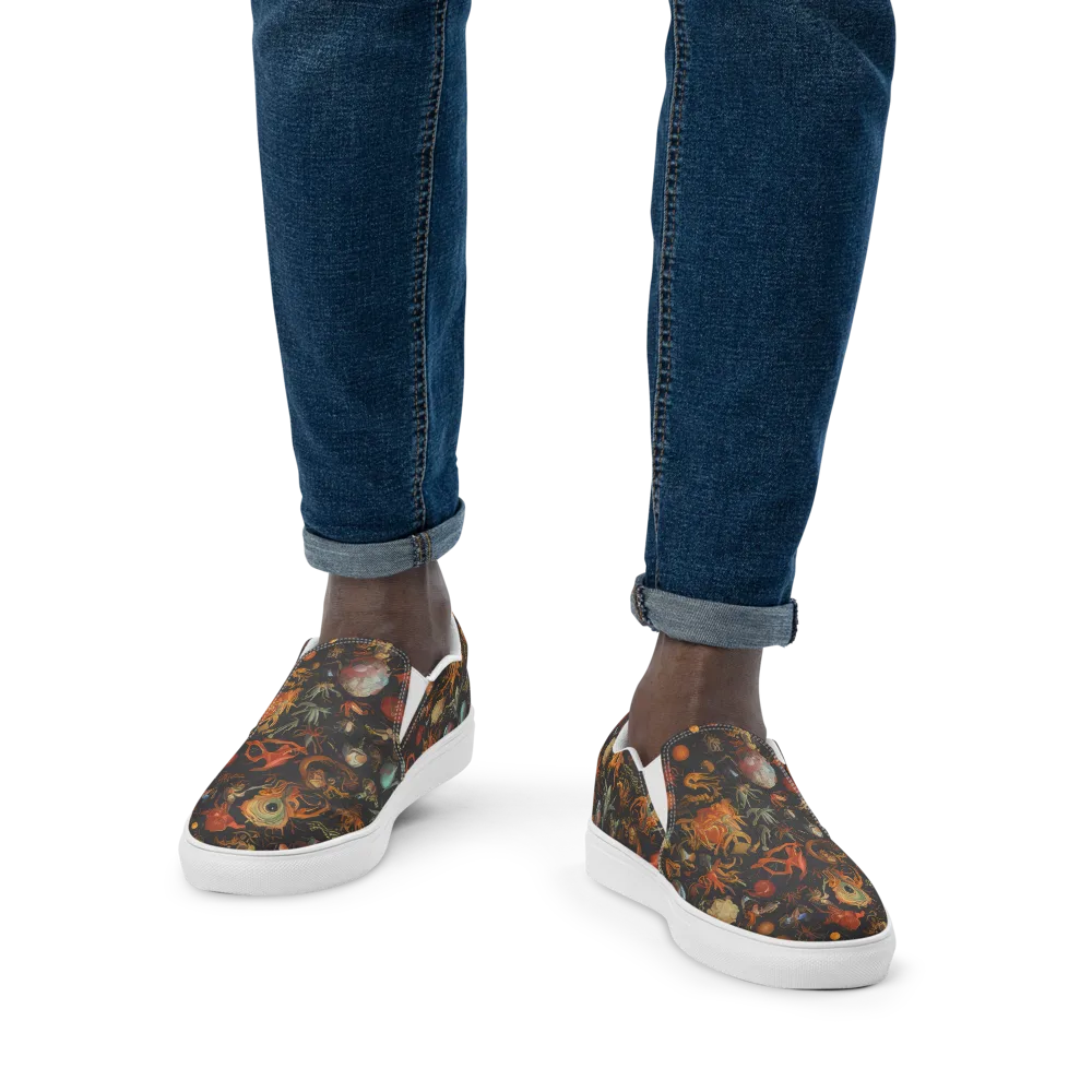 Florescent Void on Men's Slip-On Canvas Shoes — Front