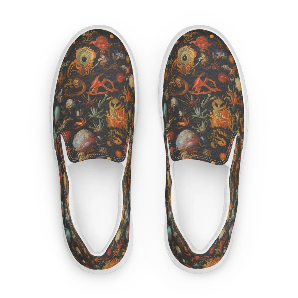 Florescent Void on Women's Slip-On Canvas Shoes — Front