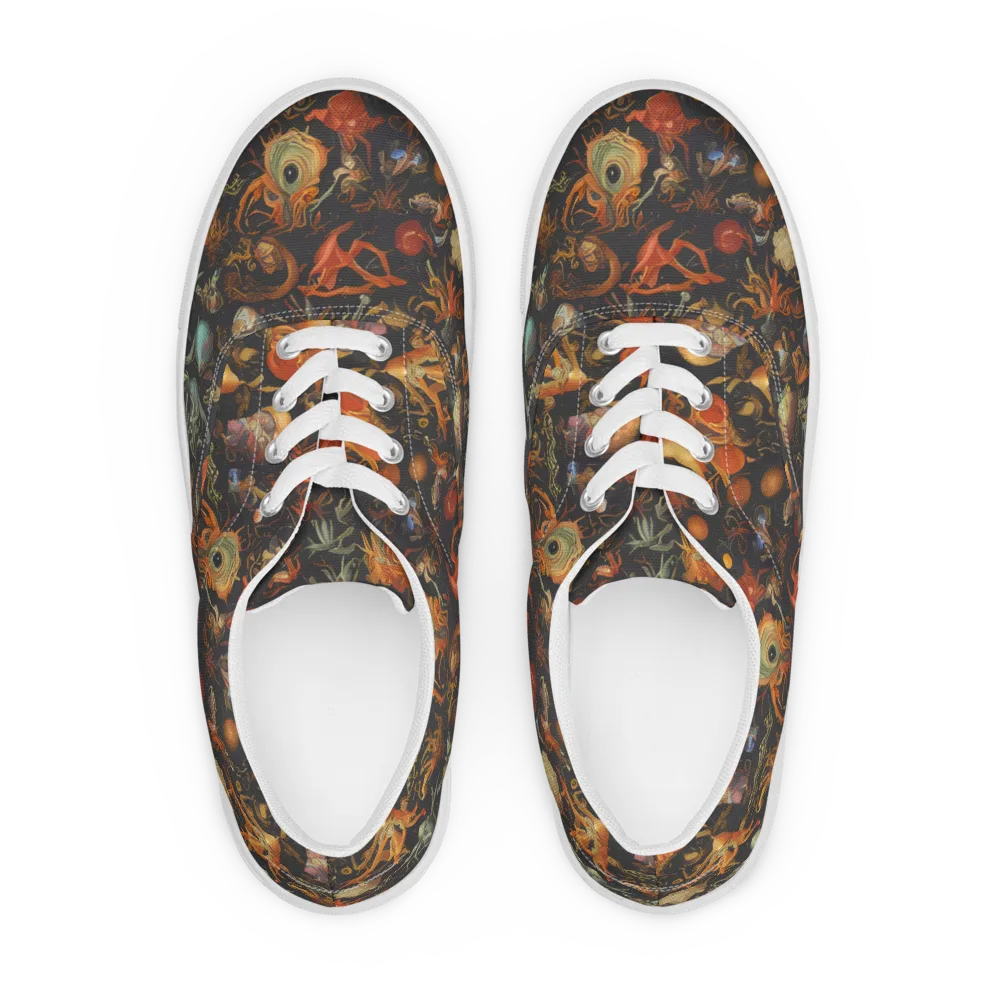 Florescent Void on Men's Lace-Up Canvas Shoes — Front