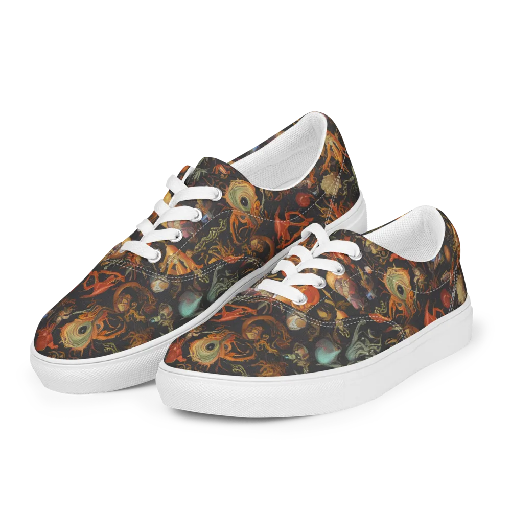 Florescent Void on Men's Lace-Up Canvas Shoes — Left Front