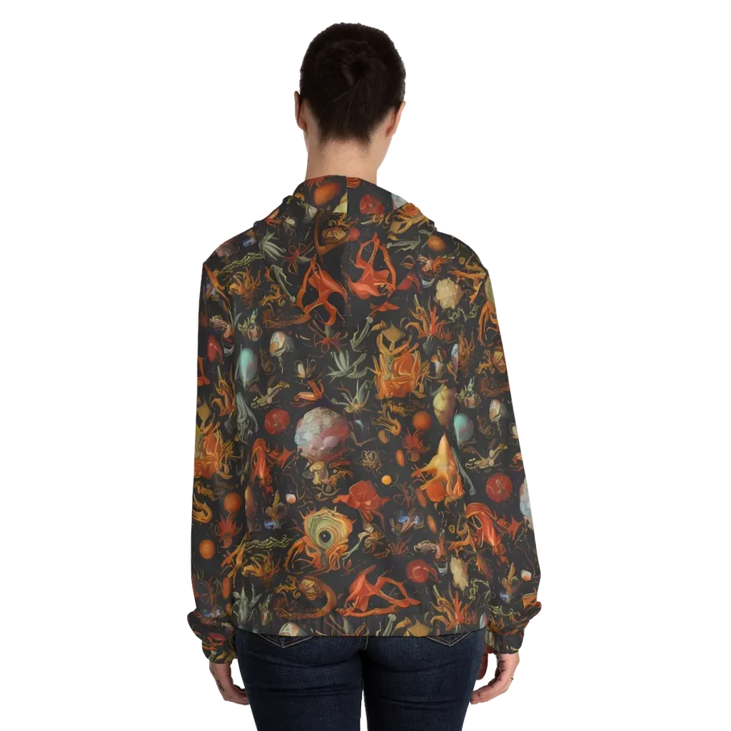 Florescent Void on Women's Full-Zip Hoodie — Back On Person