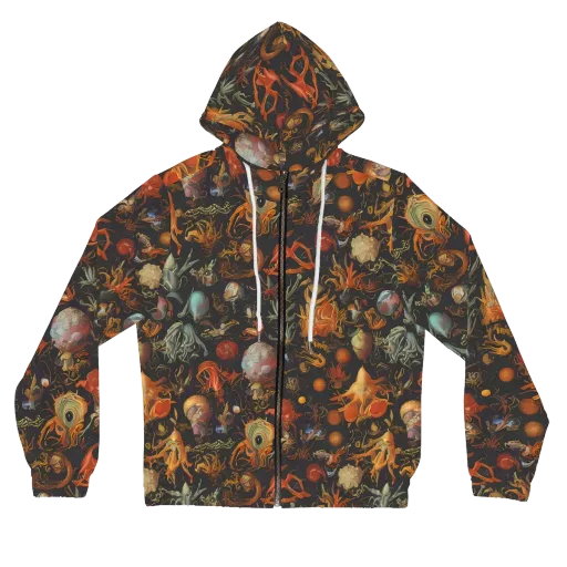 Florescent Void on a Women's Full-Zip Hoodie