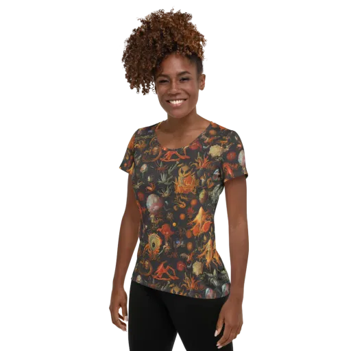 Florescent Void on a Women's Athletic T-Shirt