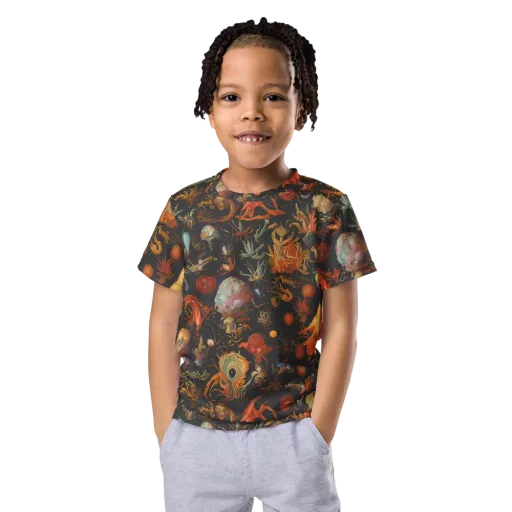 Florescent Void on a Kids Crew Neck T-Shirt