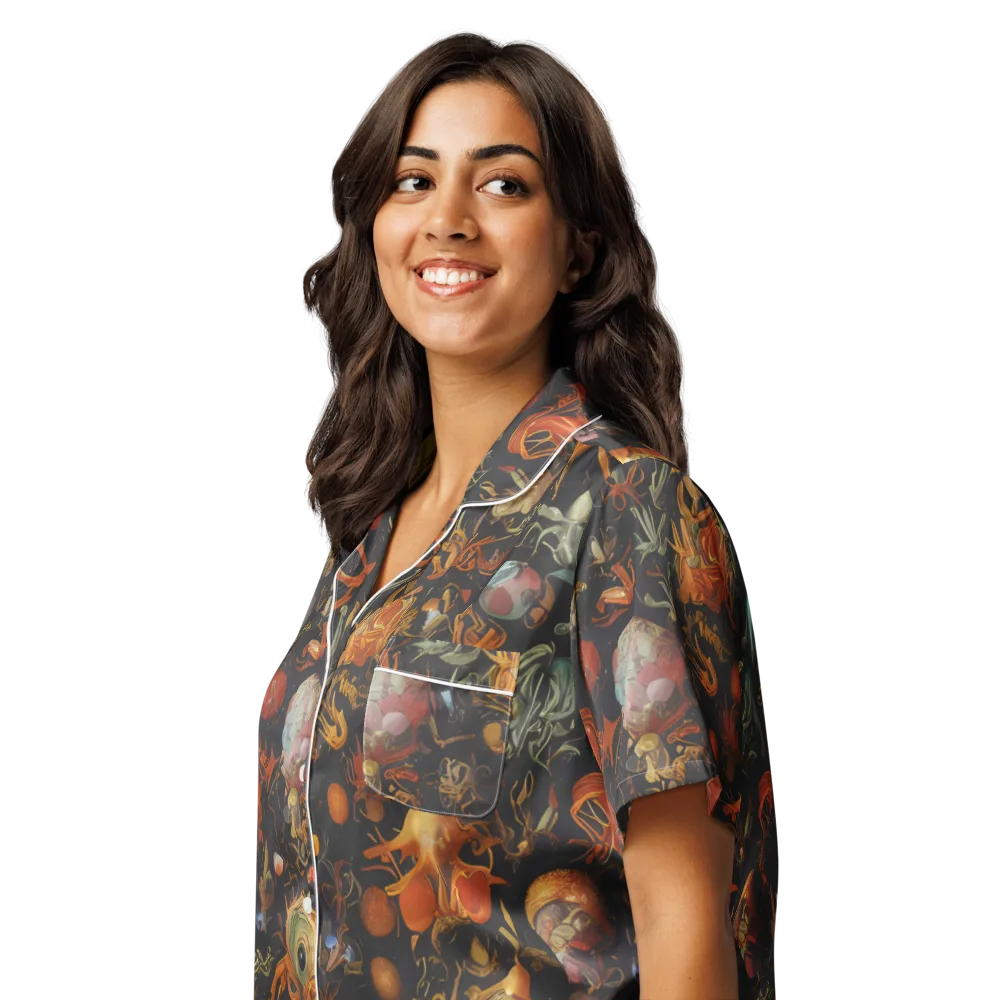 Florescent Void on Women's Short Sleeve Pajama Top — Left Front