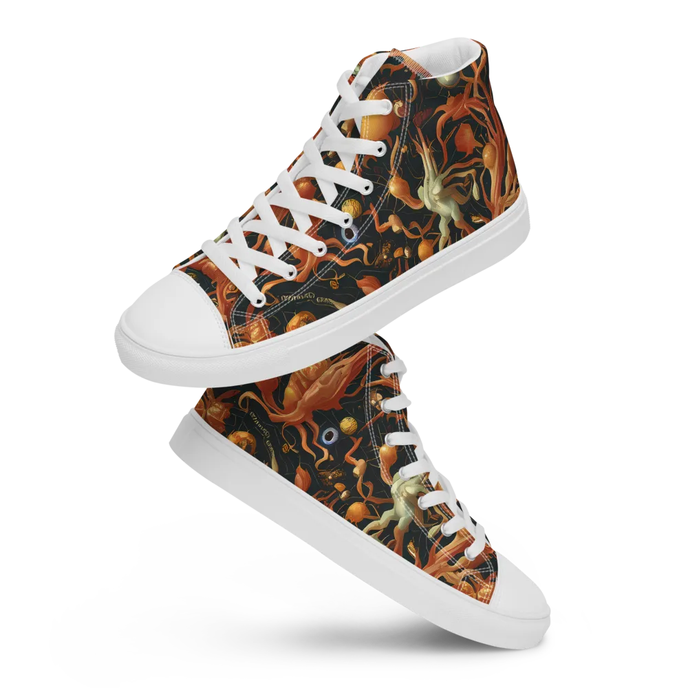 Bosschaert's Nebula on Men's High Top Canvas Shoes — Front