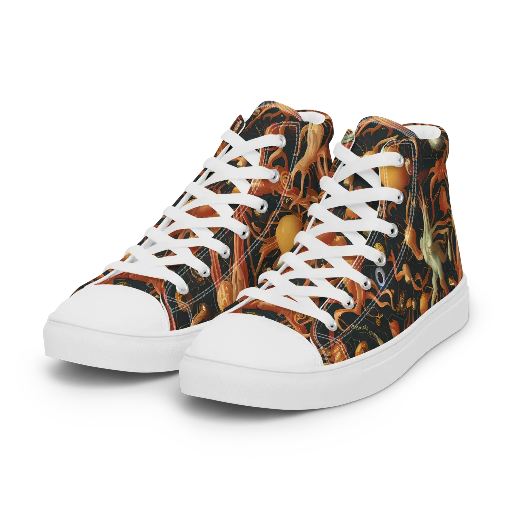 Bosschaert's Nebula on Women's High Top Canvas Shoes — Left Front
