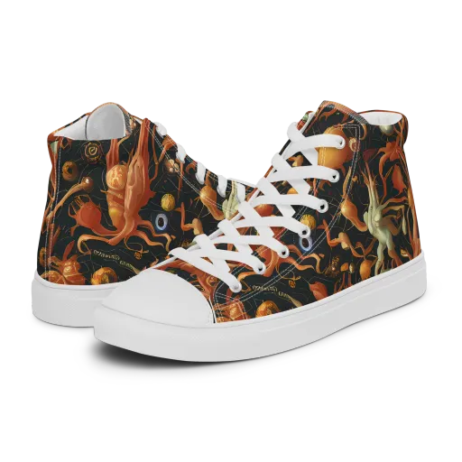 Bosschaert's Nebula on a Women's High Top Canvas Shoes